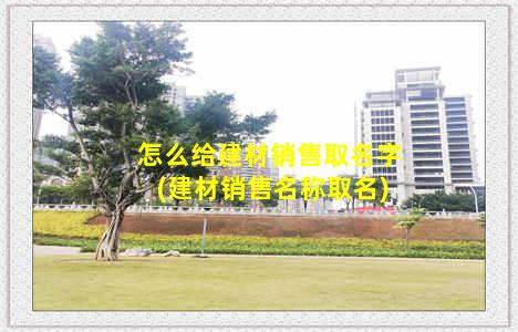 怎么给建材销售取名字(建材销售名称取名)